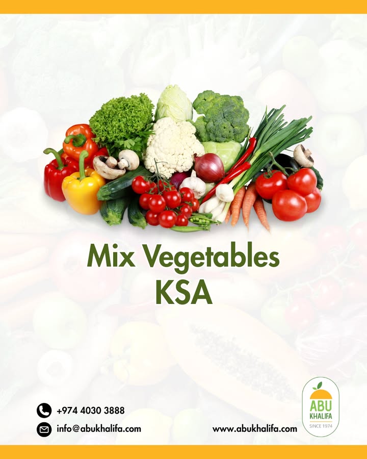 Freshly harvested mix vegetables from the Kingdom of Saudi Arabia